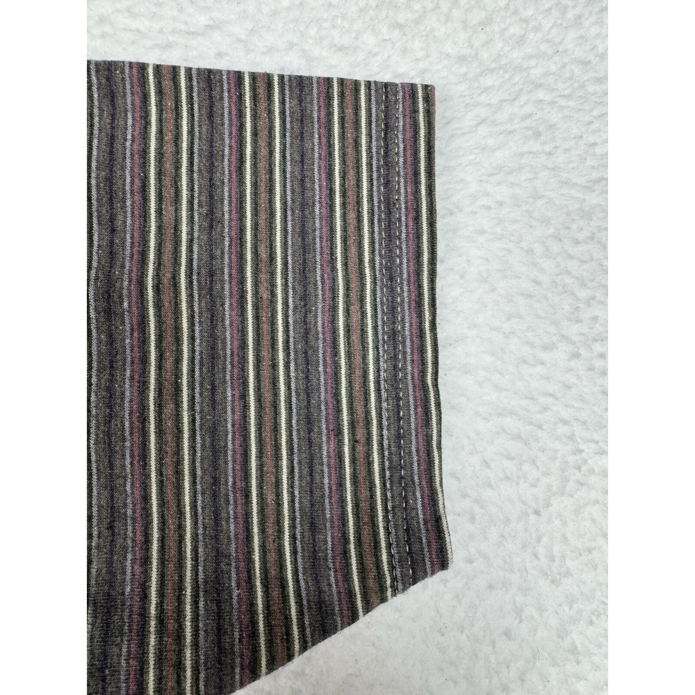 Vintage 90s Sostanza Striped Shirt - XL 14/16 Youth - Gray Brown Yellow - Picture 6 of 11